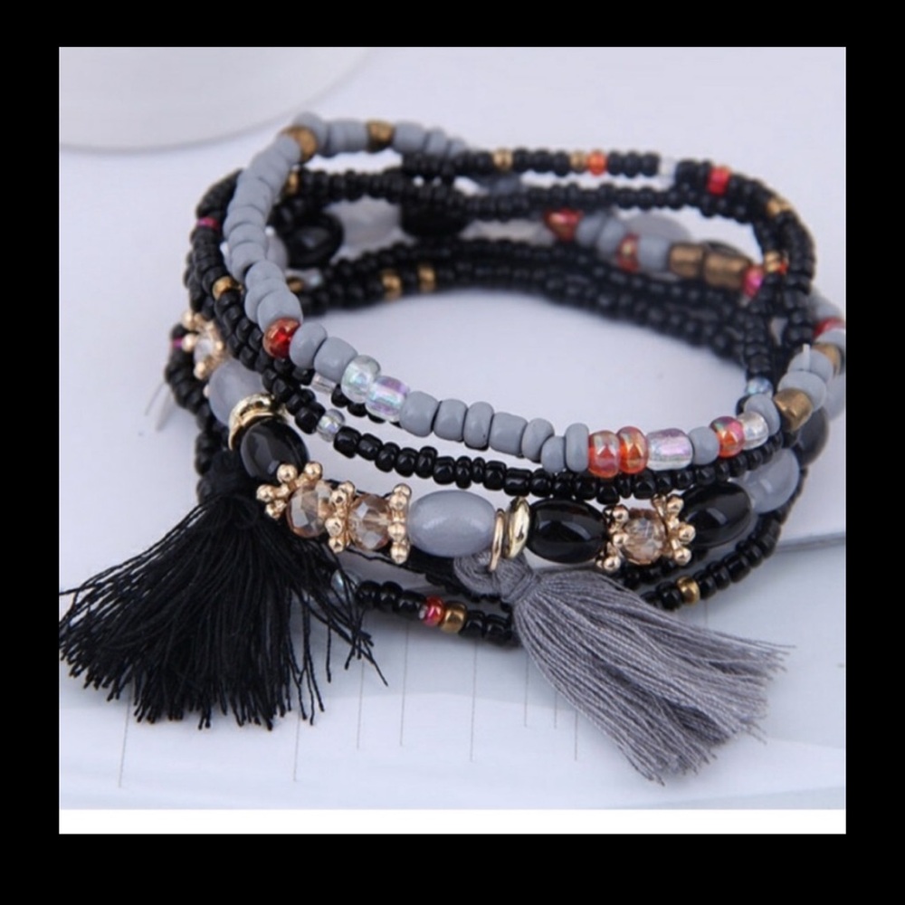 Six Layer Boho Tassel Bracelet